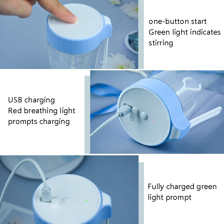 VE-V8 USB Charging Automatic Stirring Cup Full Seal Leak-Proof Electric Shake Cup, Capacity: 450ml(Light Pink) by buy2fix