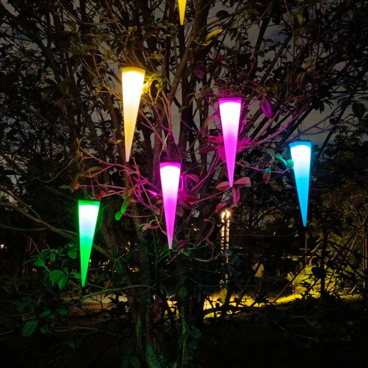 N231 Circular Cone Solar Wall Lamp Outdoor Garden Landscape Light, Style: Colorful Light by buy2fix