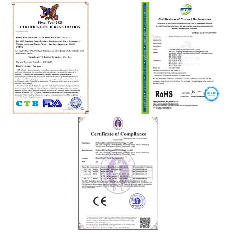 Bebird T15 Smart Visible Luminous Ear Pick Set(Star Black) by Bebird