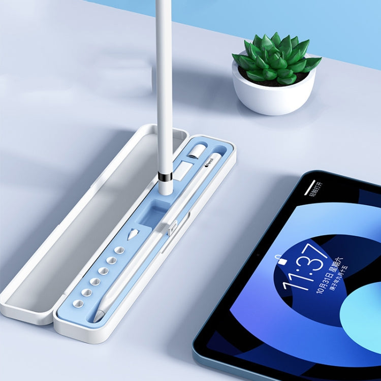 Capacitor Pen And Accessory Storage Box For Apple Pencil 1 / 2 For Only One Pen(Sky Cloud Blue) by buy2fix