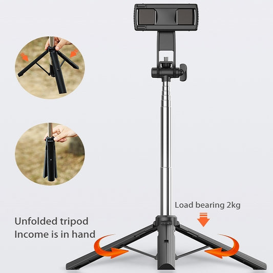 CYKE Folding Telescopic Mobile Phone Broadcast Stand Tripod, Specification: A31E-1.1m (With Light) by CYKE