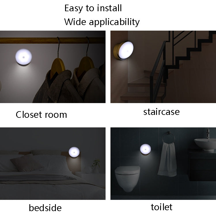 DMK-6PL Kitchen Cabinet Body Infrared Sensing Lamp, Style: Rotate Charging(Warm Yellow Light) by buy2fix