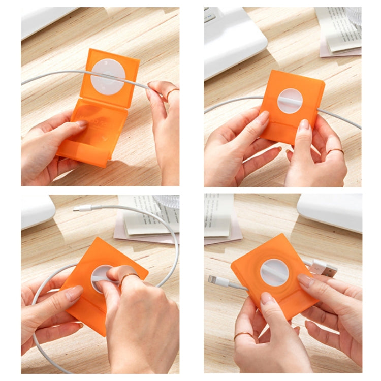 2 Sets Portable Mobile Phone Data Cable Storage Box(Orange+Blue) by buy2fix