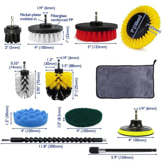 23 PCS / Set Car Tire Slits Multi-Function Cleaning Brush by buy2fix