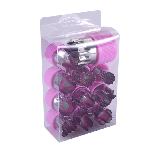 0-98 12 in 1 Kitchen Stainless Steel Flower Cutter(Purple) by buy2fix
