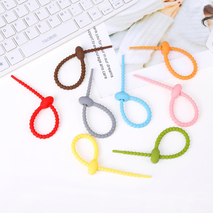 20 PCS Silicone Data Cable Storage Strap Cable Organizer(Red) by buy2fix