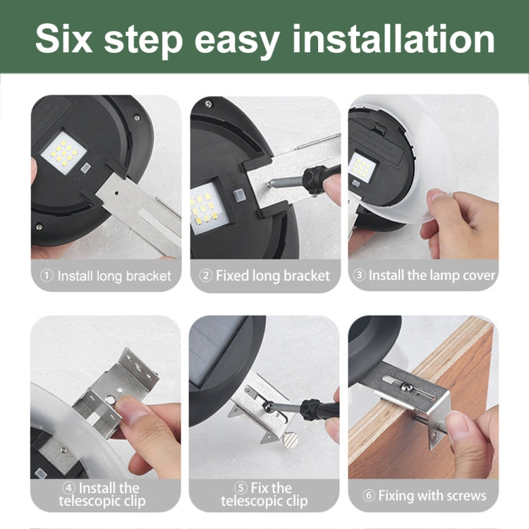 Punch-free Flying Saucer Solar Lamp Outdoor Garden Decoration Wall Lamp(Black Shell Warm Light) by buy2fix