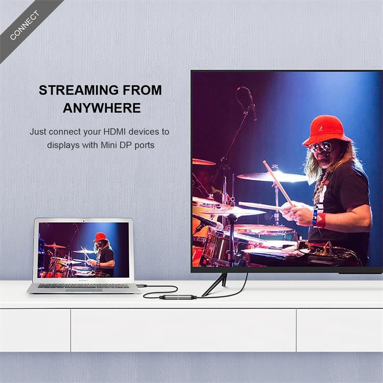 QGeeM QG-HD02 HDMI Single to Mini DP Converter(Silver Gray) by QGeeM