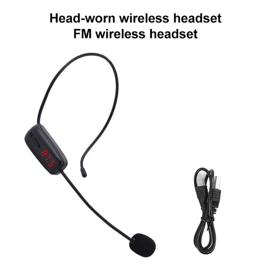 FM Microphone Wireless Headset Small Amplifier Head-Worn Microphone by buy2fix