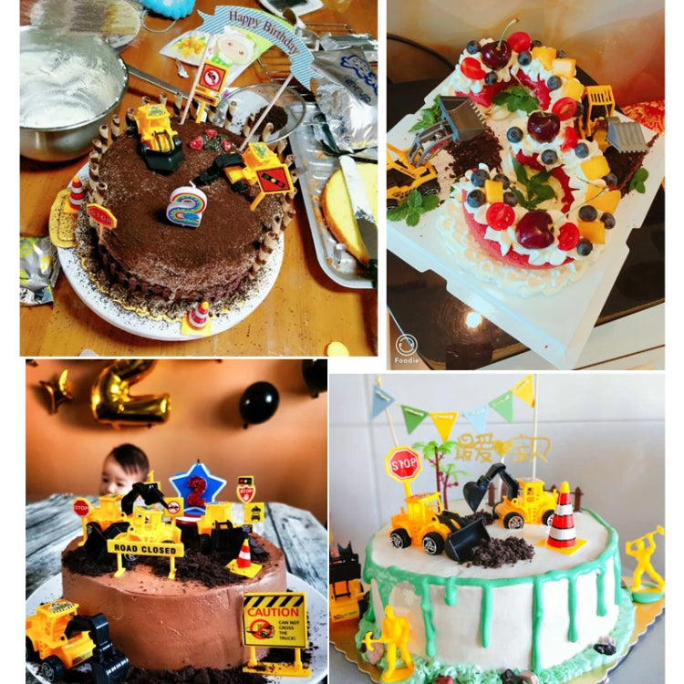 6pcs /Set Cake Decorative Baking Engineering Vehicle Toy by buy2fix