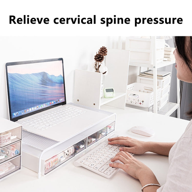 Computer Elevated Rack Monitor Bracket Storage Rack,Style: Single Layer(White) by buy2fix