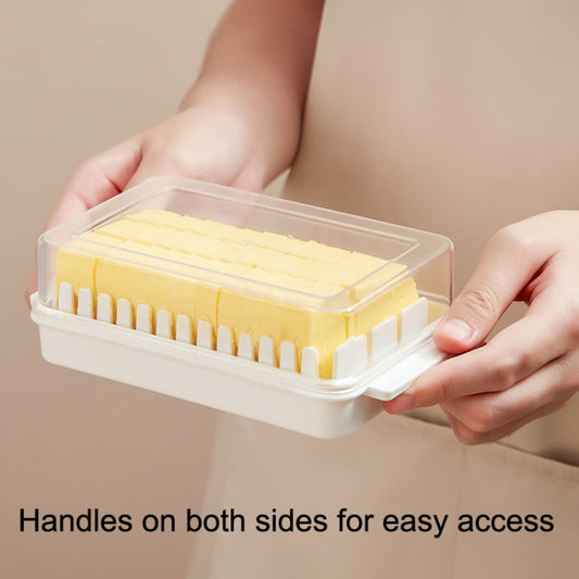 Transparent Large Capacity Butter Cut Storage Box(White) by buy2fix