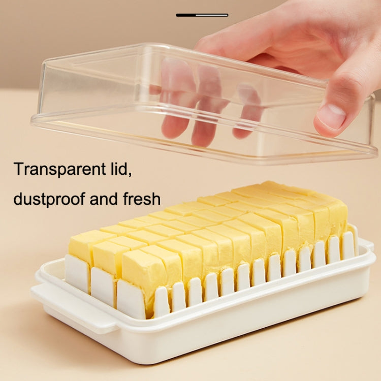 Transparent Large Capacity Butter Cut Storage Box(White) by buy2fix