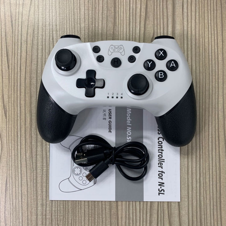 Vibration 6-axis Somatosensory Wireless Bluetooth Gamepad For Switch(Black White) by buy2fix