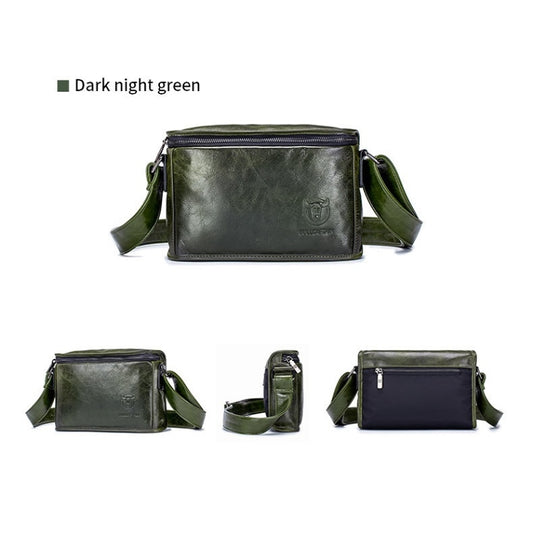 BULL CAPTAIN Leather Shoulder Messenger Bag For Men(Dark Night Green) by BULL CAPTAIN