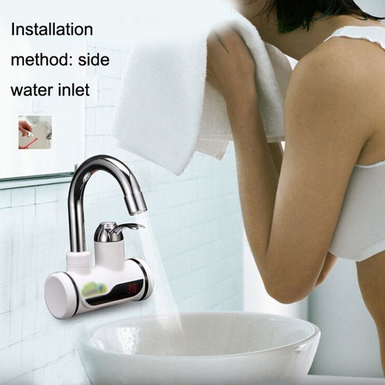 Kitchen Hot and Cold Dual-use Instant Faucets EU Plug, Style: Oblique Screen Type by buy2fix