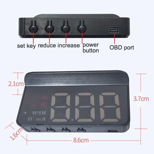 Wireless Car OBD Speed Water Temperature Raising Instrument Panel HD Projector - Head Up Display System by buy2fix | Online Shopping UK | buy2fix