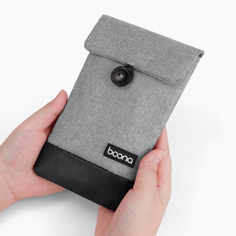 Baona Waterproof Data Cable Protective Bag, Spec: Hidden Buckle Large (Black) by Baona