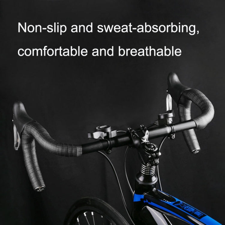 1 Pair Carbon Fiber Texture Road Bike Ties Snakeskin Handlebar Ties(White) by buy2fix