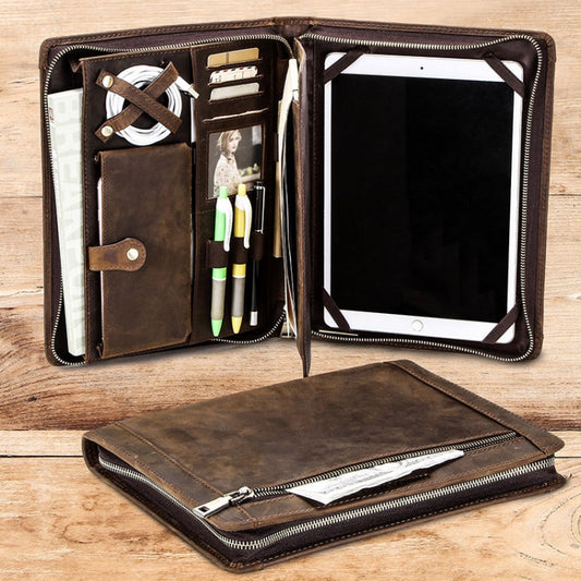 Crazy Horse Leather Pen Slot Zipper Multifunctional Tablet Cover For IPad Pro 9.7/10.5/11 Inch(Light Brown) - iPad Pro 11 (2022/2021) Cases by buy2fix | Online Shopping UK | buy2fix