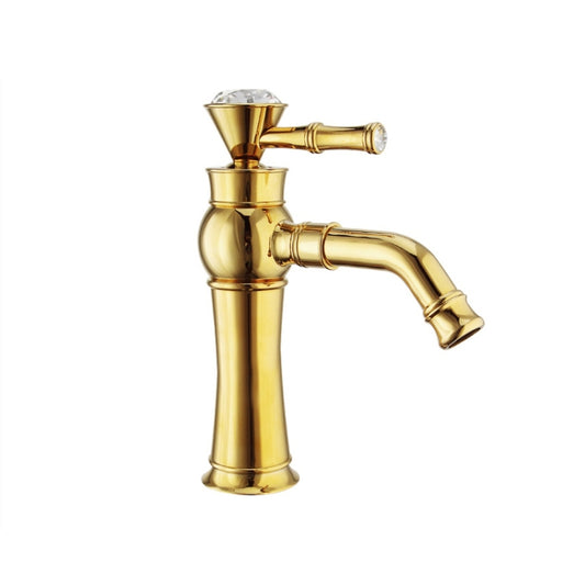 All Bronze Bathroom Basin Hot And Cold Water Faucet, Style: Gold Short Model by buy2fix