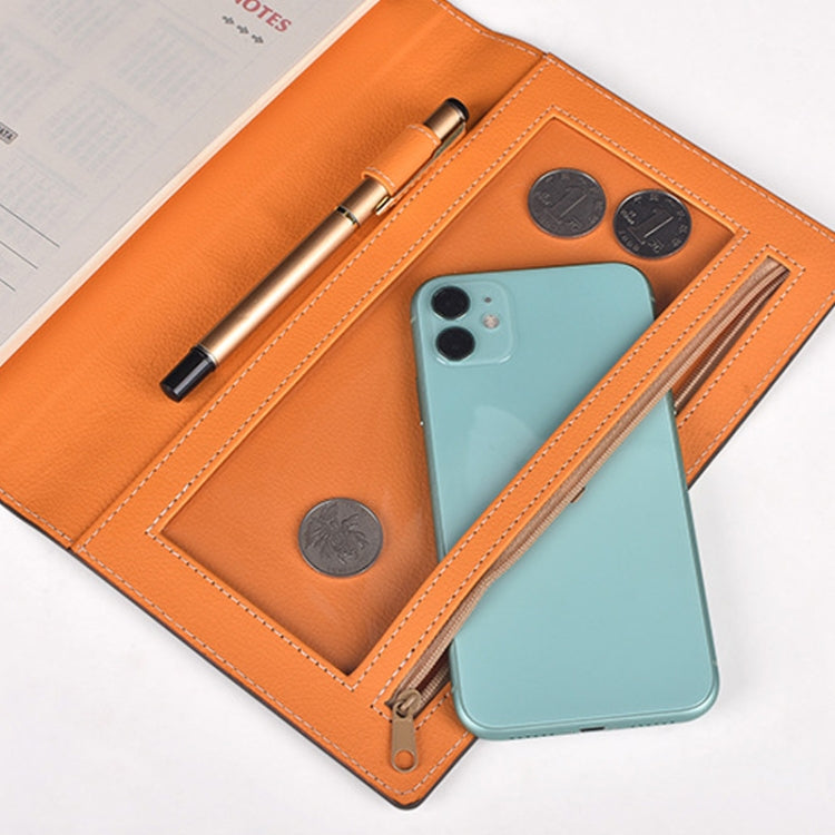 A5 Business Loose-leaf Notebook Office Stationery Leather PU Notepad(Red Brown) by buy2fix