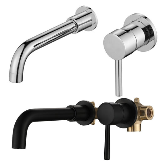 In-wall Hidden Concealed Faucet Hot and Cold Copper Mixing Valve, Specification: Silver Conjoined by buy2fix