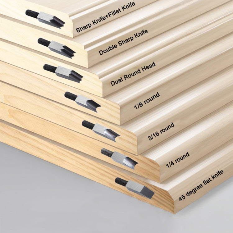 Adjustable Depth Woodworking Chamfering Planer, Specification: Cutter Head 7 PCS/Set by buy2fix