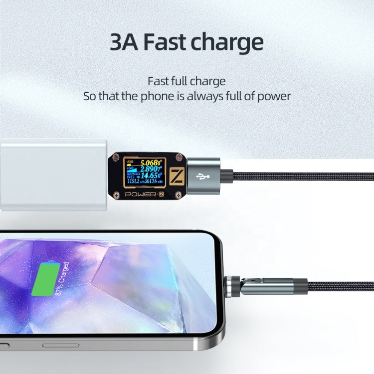 CC57 Type-C / USB-C Magnetic Interface Rotating Fast Charging Data Cable, Cable Length: 2m(Black) by buy2fix