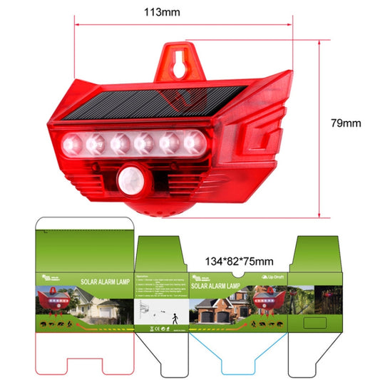 RC-710 Solar Burglar Alarm Light Remote Control Human Body Induction Drive(Red) by buy2fix