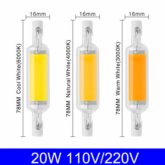 78MM 10W R7S LED COB Dimmer Glass Lamp Double-end Horizontal Plug-in Light(220v Cold White Light) by buy2fix