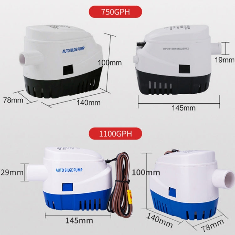 1100GPH-12V Blue Automatic Bilge Pump Submersible Water Electric Pump For Yacht Marine Boat by buy2fix