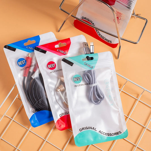 100 PCS  Charging Cable U Disk Universal Color Printing Sealing Pocket(11x18cm Red Matte) -  by buy2fix | Online Shopping UK | buy2fix