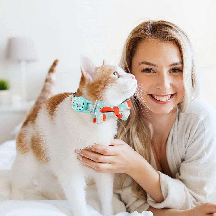 Pet Tracker Collar Insert Buckle Bow Collar For AirTag(Mint Green) - Pet Series by buy2fix | Online Shopping UK | buy2fix