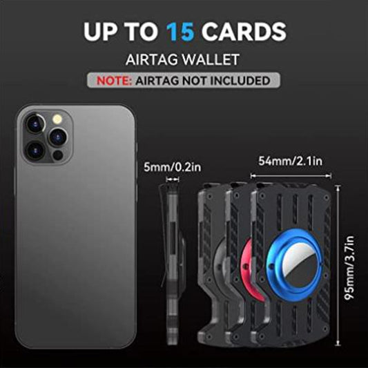 Men Ultra Slim Tracker Card Holder RFID Metal Card Holder for AirTag(Black) - Wallet Series by buy2fix | Online Shopping UK | buy2fix