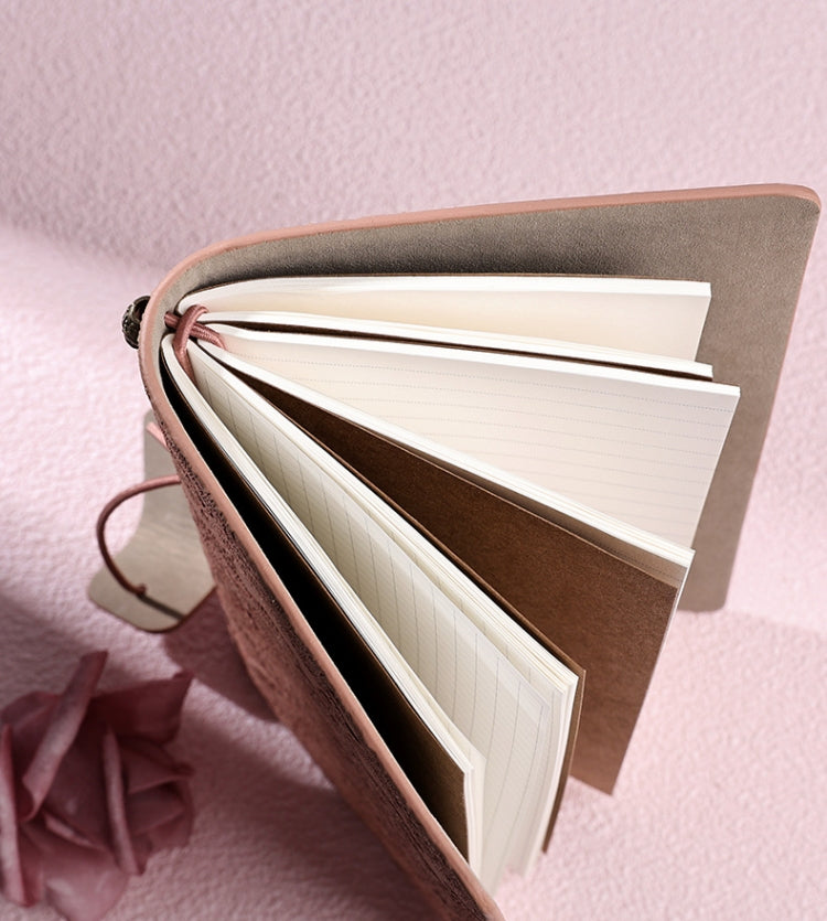 A6 Retro Lace Carved Girls Hand Ledger Diary With 3 Separate Inner Pages(Beige) by buy2fix