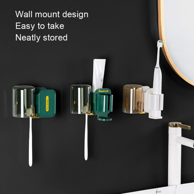 JM056 Toothbrush Rack Wall Mounted Toothpaste Storage Rack, Style: Electric Black by buy2fix