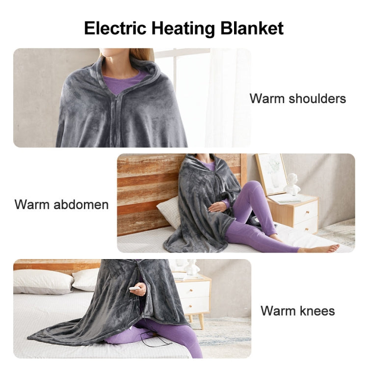 3-speed Temperature Control 8-zone Heating USB Electric Shawl Electric Blanket 150 x 85cm(Gray) by buy2fix