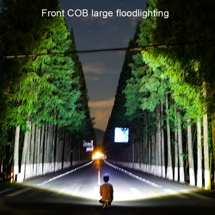 COB Floodlight Headlights Glare Night Fishing Headlamp, Style: With White/Red Tail Light (Gray) by buy2fix