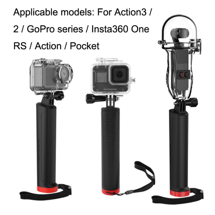Sunnylife TY-Q9260 For Action 3 / GoPro Hero 11 / 360 ONE RS Action Camera Handle Floating Rod(Black) - Floating Grip & Ball by Sunnylife | Online Shopping UK | buy2fix