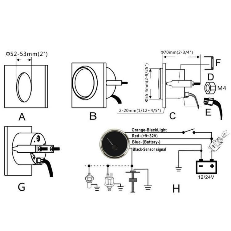 PMM2 DN52mm 12/24V 0-190Ohm Marine Balance Table Lift Table(WG) by buy2fix