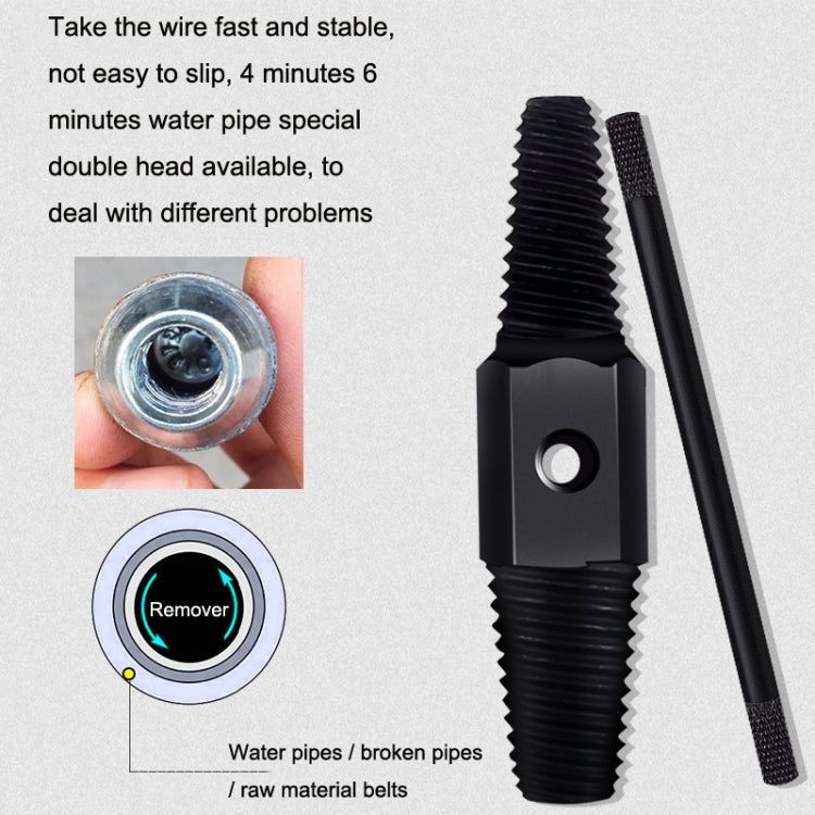 4 / 6 Points Faucet Break Screw Remover Smooth Silky Tooth Double-headed Screw Tool(Black) by buy2fix