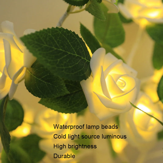 SJ-SD054 LED Valentine Day Rose Indoor Party Decoration Lights(Brown Bottom Milk White) by buy2fix