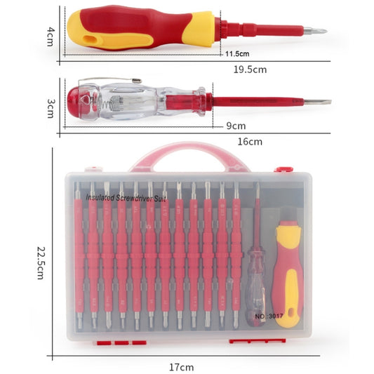 26 In 1 VDE Insulated Handle Electrician Screwdriver Set Home Maintenance Tools by buy2fix