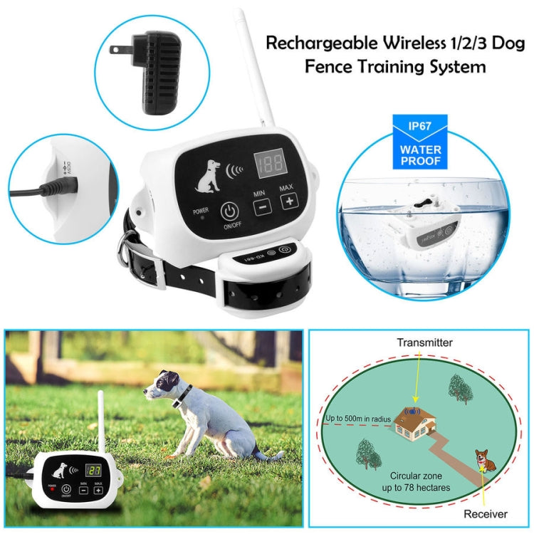 KD-661 500m Wireless Electric Dog Pet Fence Shock Collar,Spec: For One Dog(US Plug) by buy2fix