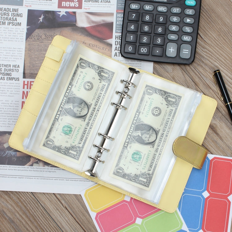 A6 Dazzling Color Loose-leaf Handbook Laser Macaroon PU Cash Budget Book(Laser Silver) by buy2fix