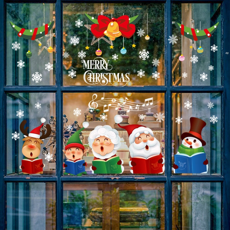 Christmas Old Man Snowflake Window Decoration Stickers(92074) by buy2fix