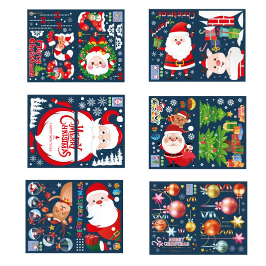 Santa Claus Hanging Stickers Shop Window Glass Door Living Room Wall Stickers(6309) by buy2fix