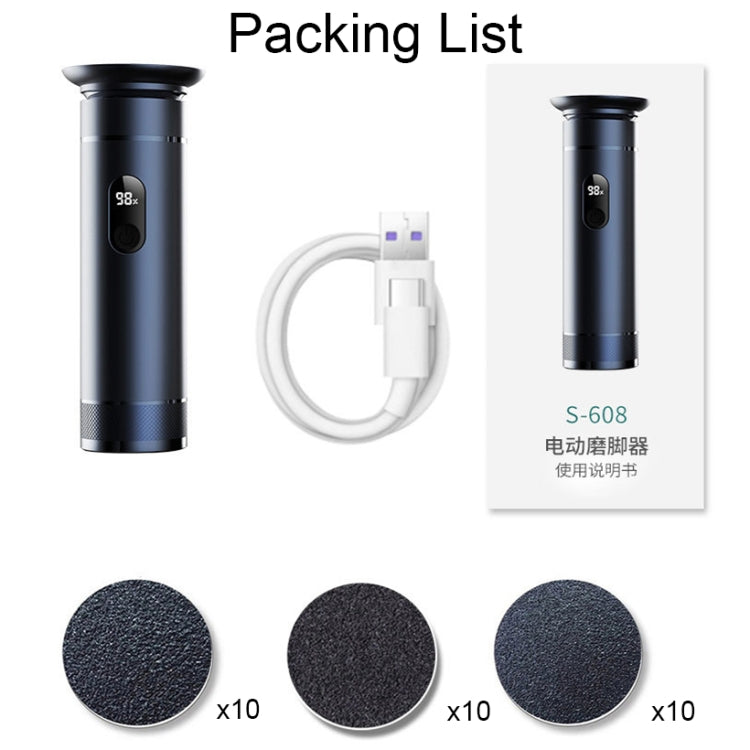 S-608 Smart Digital Display USB Charging Foot Grinder Exfoliating Electric Pedicure(Blue) by buy2fix