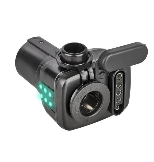 7 Pin to 12V Truck Cigarette Lighter Power Adapter with LED Circuit Tester(Black) - Car Charger by buy2fix | Online Shopping UK | buy2fix